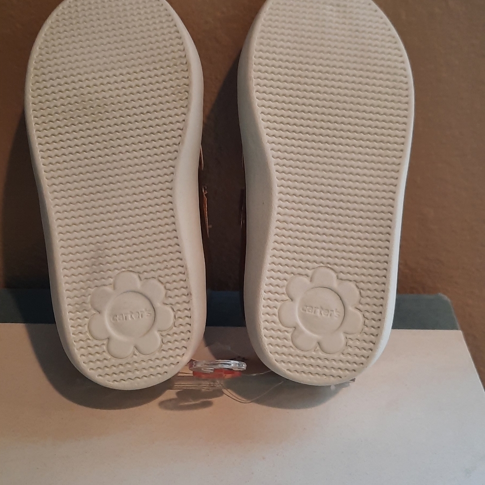 Carters Toddler Girls Metallic Rose Shoes sz 7 - Picture 3 of 5